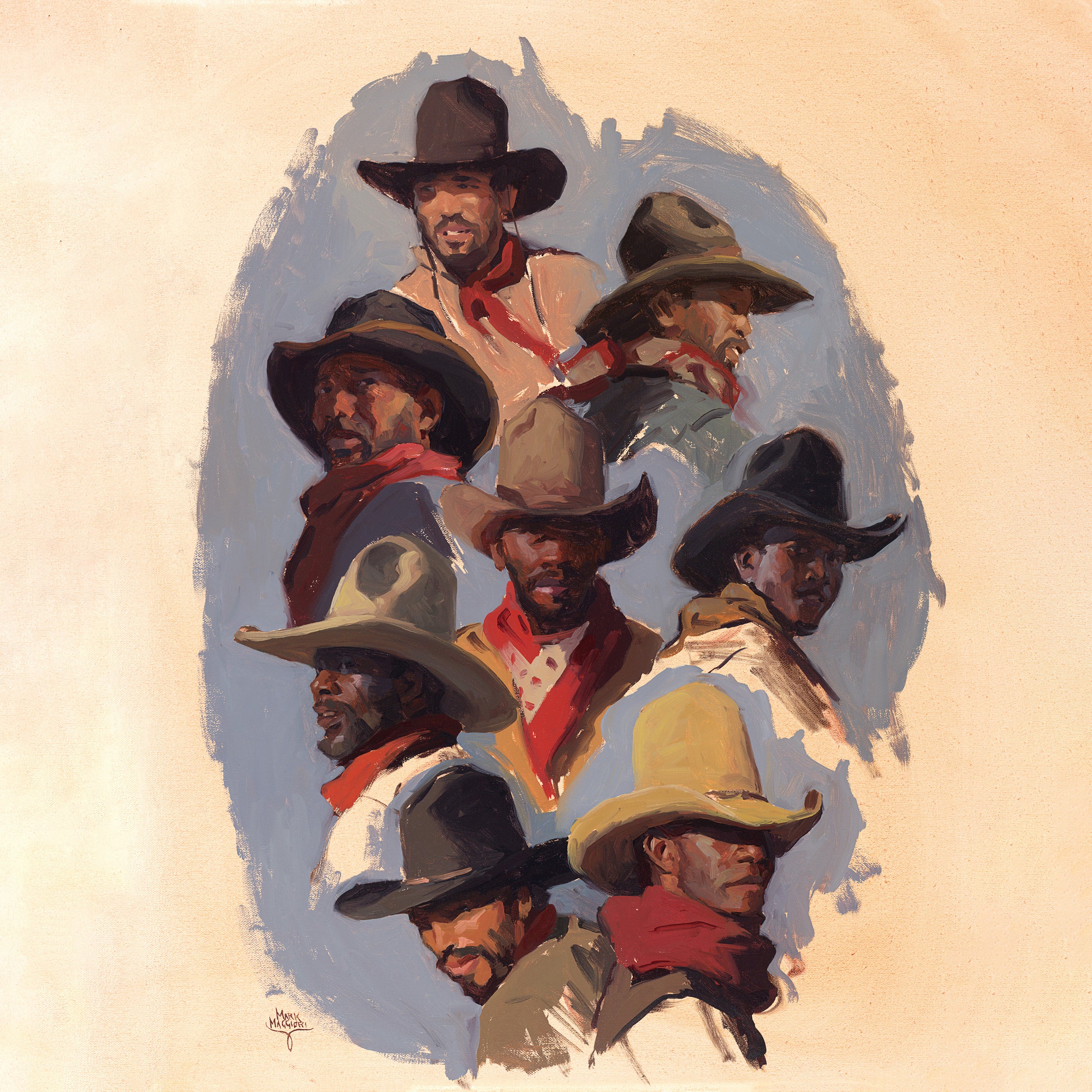 Retratos de vaqueros negros